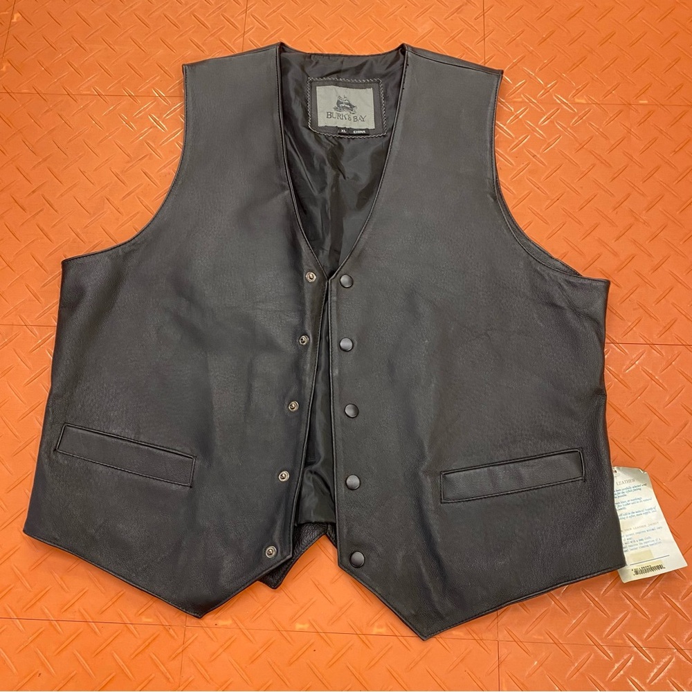 Burk’s Bay black leather vest